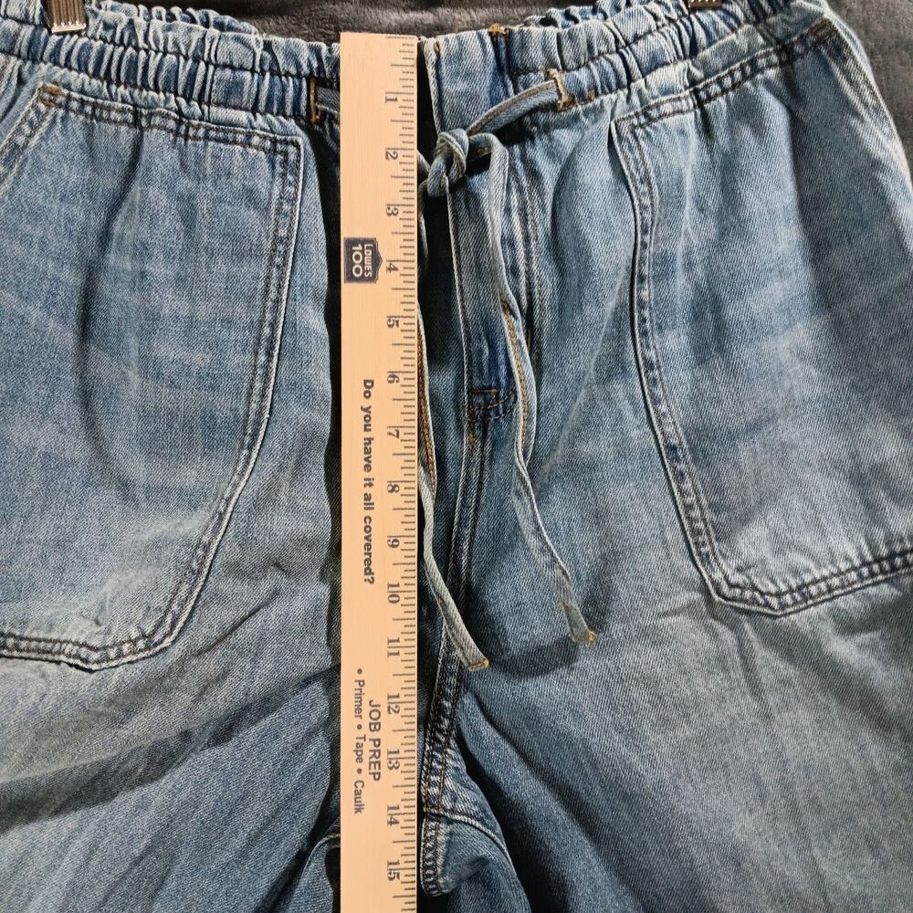 torrid Light Wash Blue Wide Leg Jeans - Drawstring Waist - Picture 4 of 10
